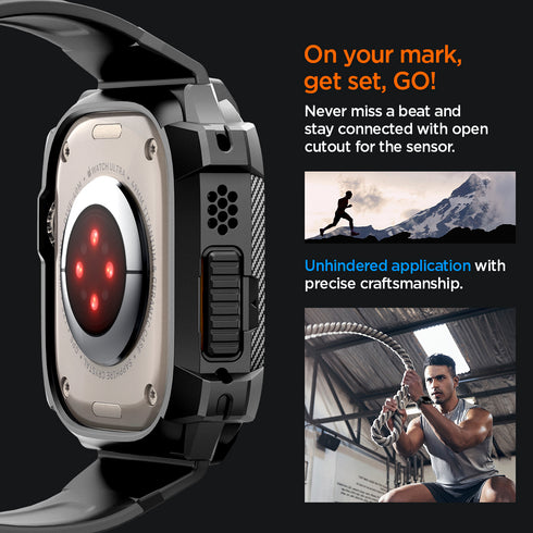 Spigen Apple Watch Ultra 3/2/1 (49mm) Capa + Pulseira – Rugged Armor Pro